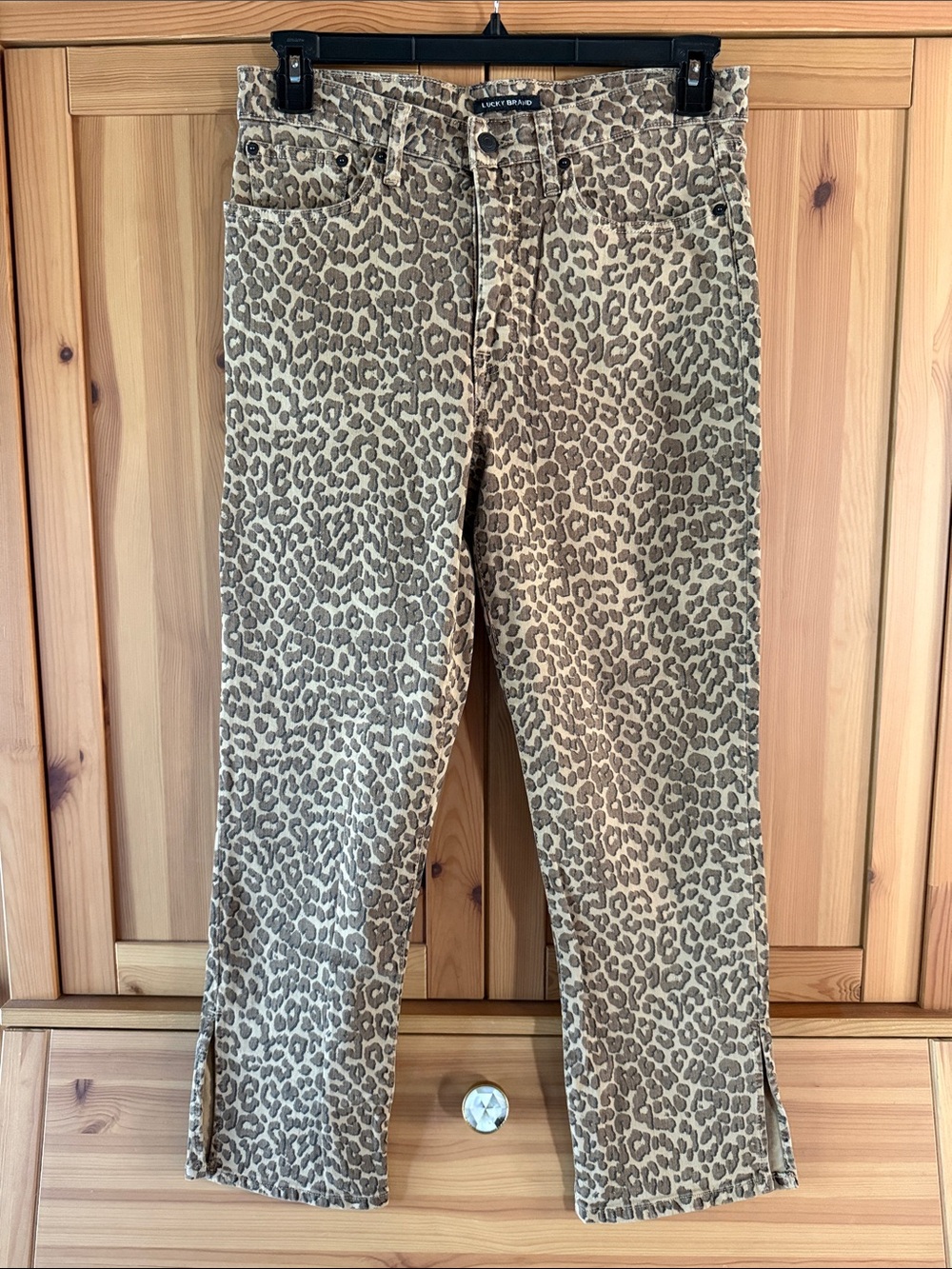 Lucky Brand Leopard Print High Rise Slim Leg Jeans 12/31